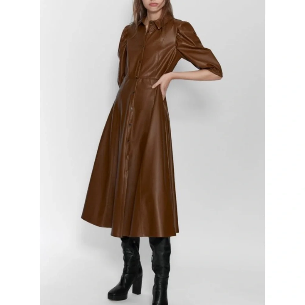brown shirt dress zara The Wolf Gang Luvia Beaded Mini Dress main image 0